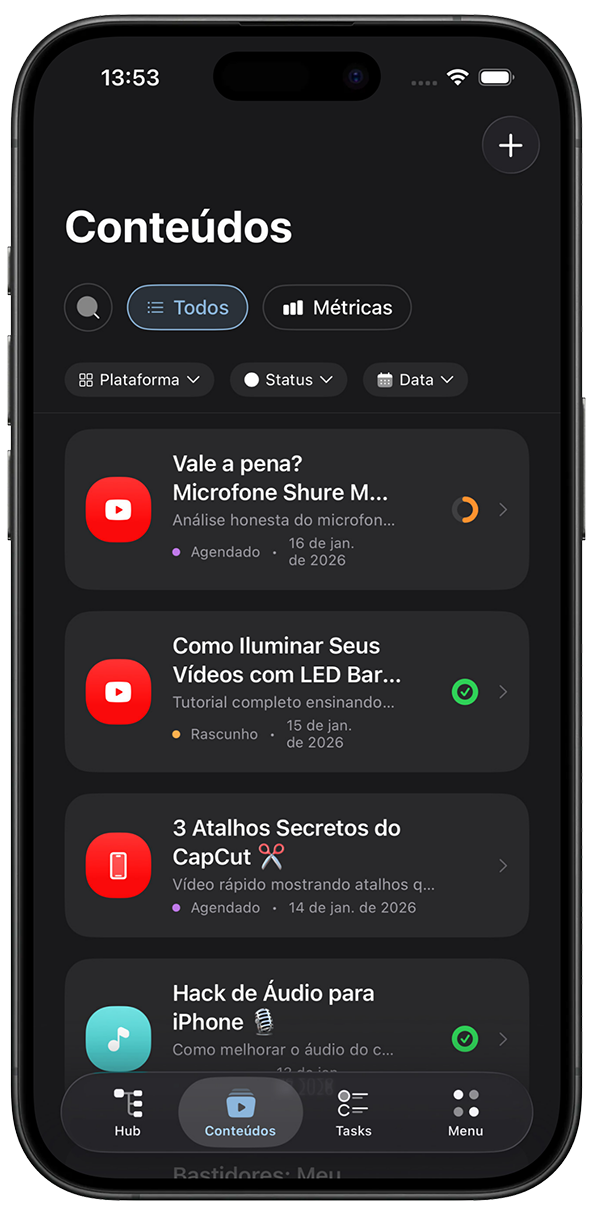 Organize seus conteúdos