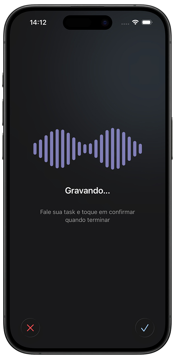 Crie tasks com a voz